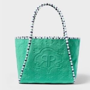 Roller Rabbit x Target Lilac Tote Bag Heart Embroidery Magnetic Closure Striped